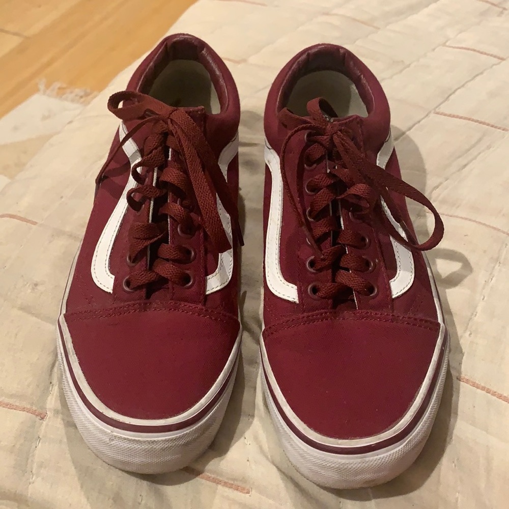Burgundy old school Vans
